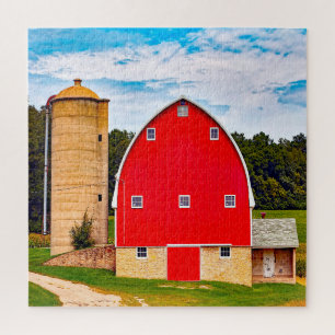 We houden van Oude Barns in Wisconsin. Legpuzzel