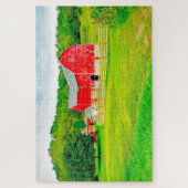 We houden van Oude Barns in Wisconsin. Legpuzzel (Verticaal)