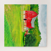We houden van Oude Barns in Wisconsin. Legpuzzel (Horizontaal)