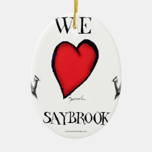 we houden van oude saybrook connecticus keramisch ornament