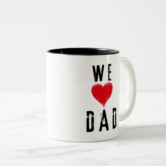 We houden van papa mokken | mokken van de vaderdag (Voorkant rechts)