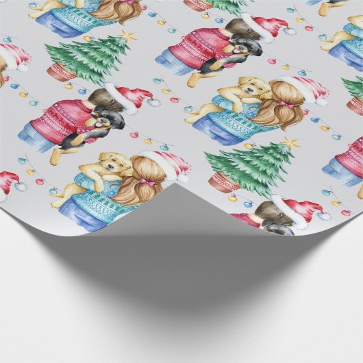 We houden van puppies Christmas Cadeaupapier (Hoek)