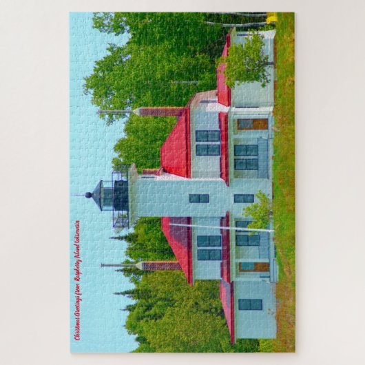 We houden van Raspberry Island Wisconsin. Jigzaag  Legpuzzel (Verticaal)