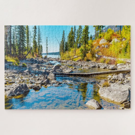 We houden van Tranquility Lake Wyoming. Legpuzzel (Horizontaal)