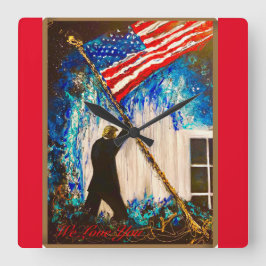 We houden van Trump Clock Vierkante Klok