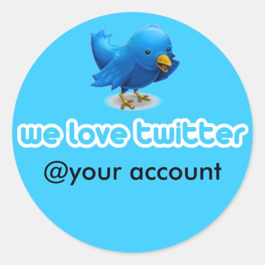 We houden van Twitter Ronde Sticker (Voorkant)