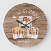 WE HOUDEN VAN U GRANDPA Custom Photo Fathers Day Grote Klok (Voorkant)