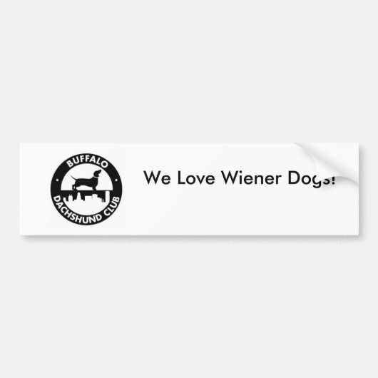 We houden van Wiener Dogs! Bumpersticker (Voorkant)