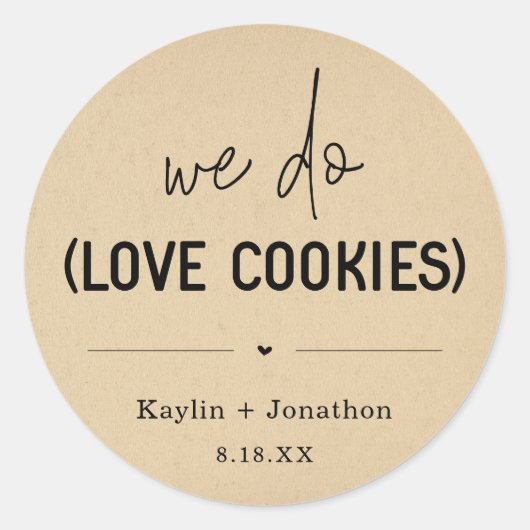 We houden wel van cookies Wedding Favor Label (Voorkant)
