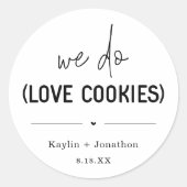 We houden wel van cookies Wedding Favor Label (Voorkant)