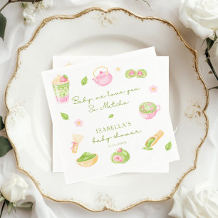 We houden zoveel van jou Matcha Baby Meisje Shower Servet