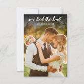 we just got married witte trouwfoto kaart (Voorkant)