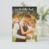 we just got married witte trouwfoto kaart (Staand voorkant)