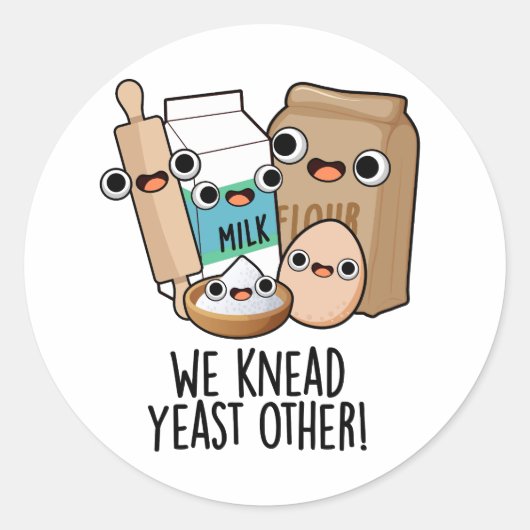 We kneed gist andere grappige bakpuns ronde sticker (Voorkant)