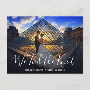 We Knoopte De Knoop Script Foto Huwelijk Elopement Aankondigingskaart
