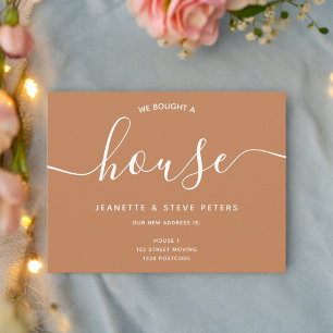 We kochten een 'house terracotta' script dat zich  aankondigingskaart