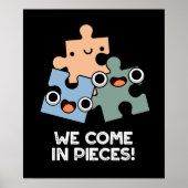 We komen met stuipen Funny Jigzaag Pun Dark BG Poster (Voorkant)