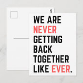 We komen nooit meer samen zoals altijd briefkaart (Voorkant / Achterkant)