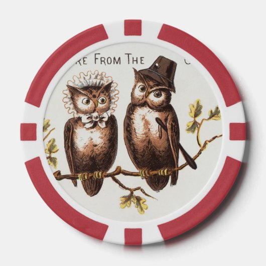 We komen uit het Uilenland: Chromolithograph Art Poker Chips (Voorkant)