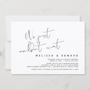 We konden gewoon niet wachten, Moderne Trouw Elope Kaart