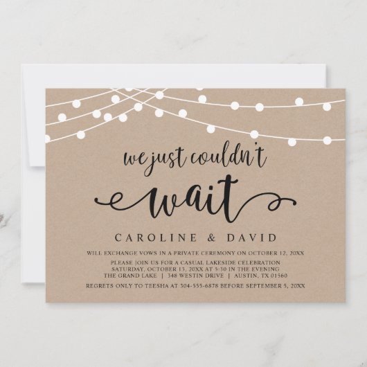 We konden gewoon niet wachten, Trouwen met zijn tw Kaart (Voorkant)