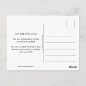 WE KOPEN HUISHOUDELIJKE REaltor Briefkaart (Achterkant)