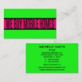 WE KOPEN STACARAVANS Neon Green Hot Pink Visitekaartje (Voorkant / Achterkant)