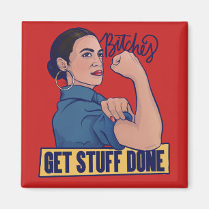 We krijgen spullen van AOC Rosie de riveter. Magneet