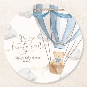 We kunnen Baby shower afwachten Ronde Kartonnen Onderzetter
