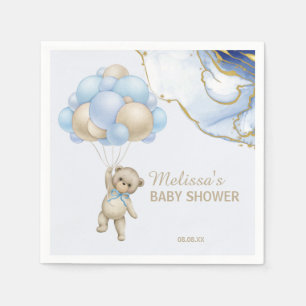 We kunnen bearly wachten abstract blauw goud op ma servet