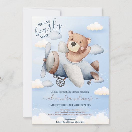 We kunnen Beer ballonjongen Baby shower wachten. Kaart (Voorkant)