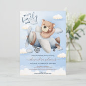 We kunnen Beer ballonjongen Baby shower wachten. Kaart (Staand voorkant)