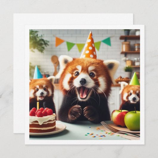We kunnen beer-ly het geloven! Rode panda verjaard Kaart (Voorkant / Achterkant)