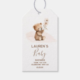We kunnen bijna niet wachten baby shower cadeautag cadeaulabel