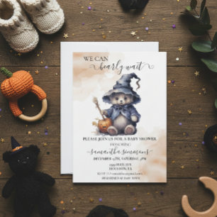 We kunnen bijna niet wachten Baby Shower Halloween Kaart