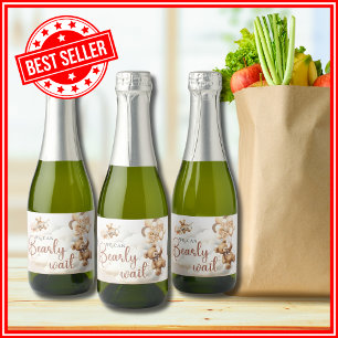 We kunnen bijna niet wachten Baby Shower Sparkling Wijnetiket