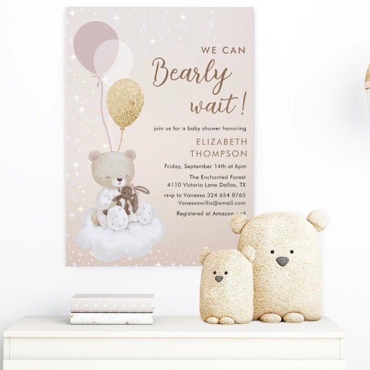 We kunnen bijna niet wachten Glitterende Baby Show Kaart