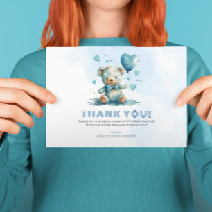 We kunnen bijna niet wachten op Blue Teddy Bear Bedankkaart