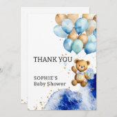 We kunnen bijna niet wachten op Royal Blue en Gold Bedankkaart (Voorkant / Achterkant)