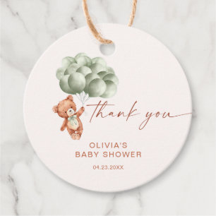 We kunnen bijna niet wachten op Sage Green Balloon Bedankjes Labels