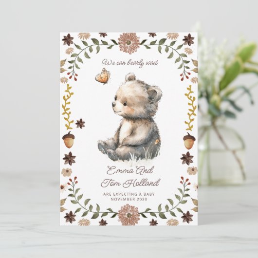 We kunnen bijna niet wachten op Waterverf Beer zwa Aankondiging (Staand voorkant)