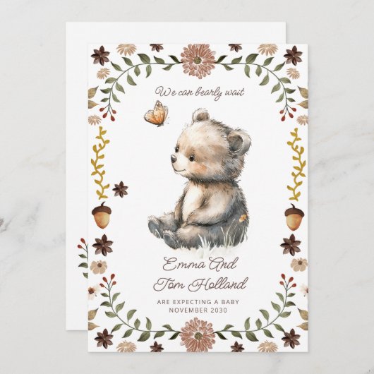 We kunnen bijna niet wachten op Waterverf Beer zwa Aankondiging (Voorkant / Achterkant)