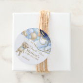 We kunnen bijna wachten abstract blauw goud dank u bedankjes labels (In situ)