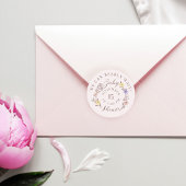 We kunnen bijna wachten Baby shower bloemenkrans r Ronde Sticker