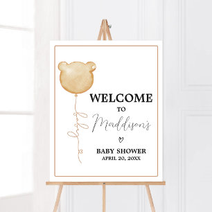 We kunnen bijna wachten bruin ballon Baby welkom Poster