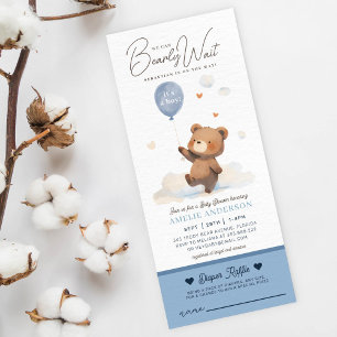 We kunnen bijna wachten jongen Baby shower luier l Kaart