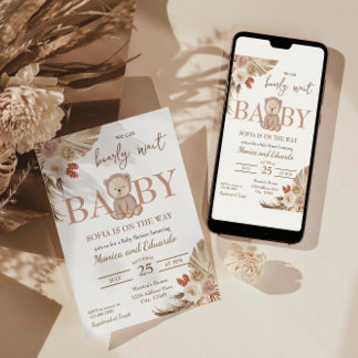We kunnen bijna wachten op Baby shower Genderneutr Kaart