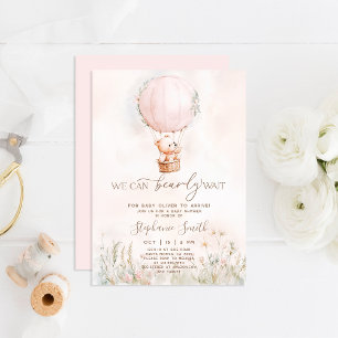 We kunnen bijna wachten op Baby shower Girl Invita Kaart