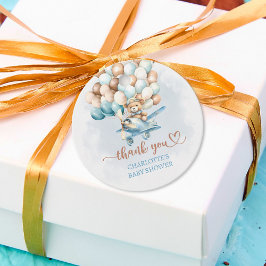 We kunnen bijna wachten op Blue Balloons Baby show Bedankjes Labels