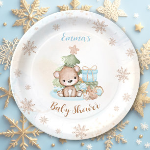 We kunnen bijna wachten op Christmas Boy Baby show Papieren Bordje